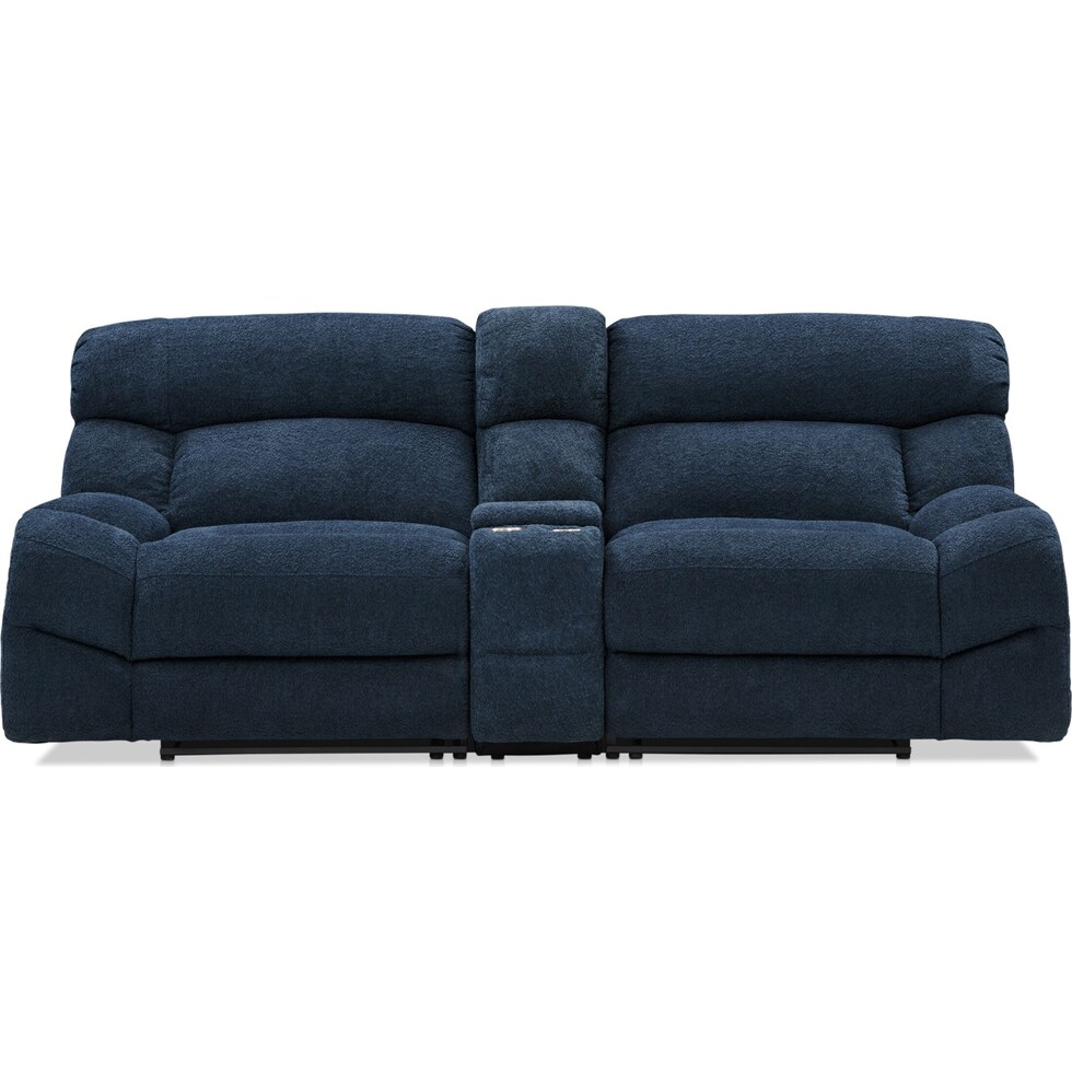 havana blue manual reclining loveseat   