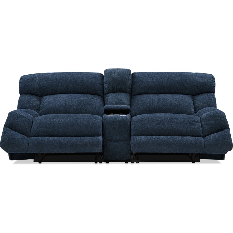 havana blue manual reclining loveseat   