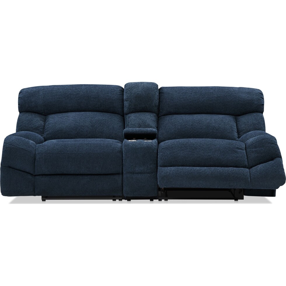 havana blue manual reclining loveseat   