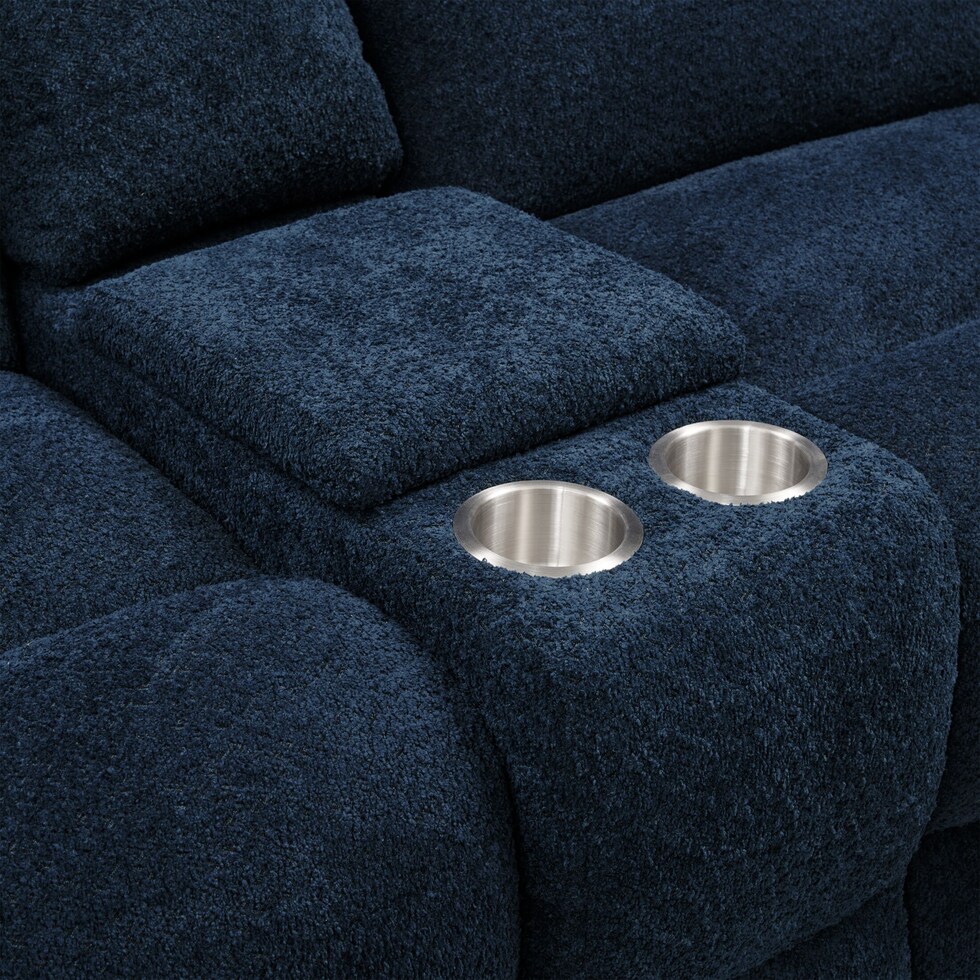 havana blue manual reclining loveseat   