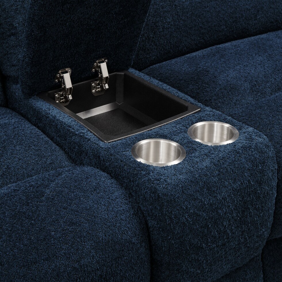 havana blue manual reclining loveseat   