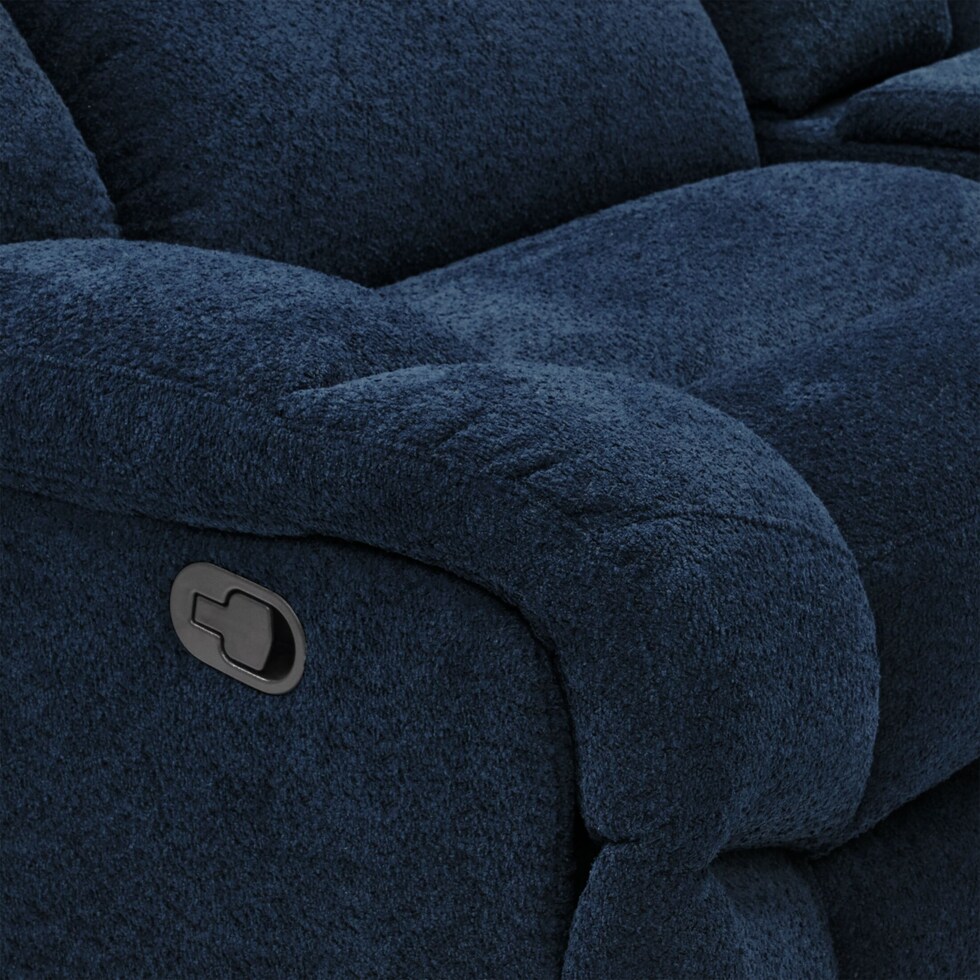 havana blue manual reclining loveseat   
