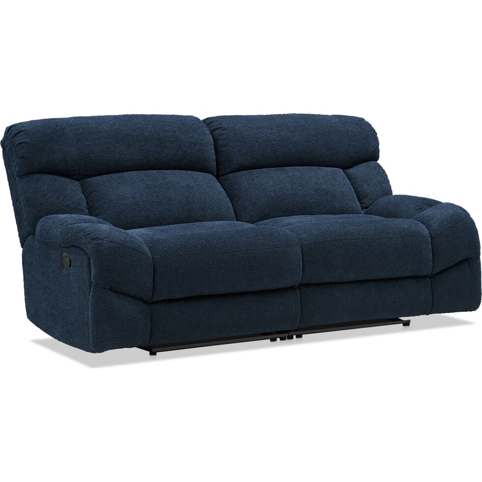 havana blue manual reclining sofa   