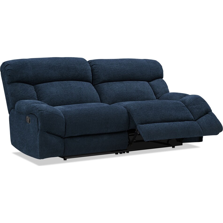 havana blue manual reclining sofa   