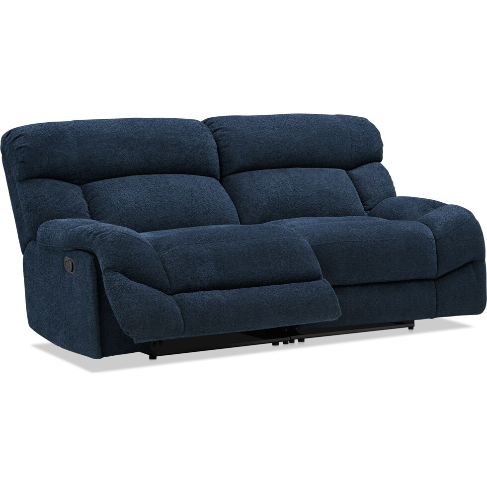 havana blue manual reclining sofa   