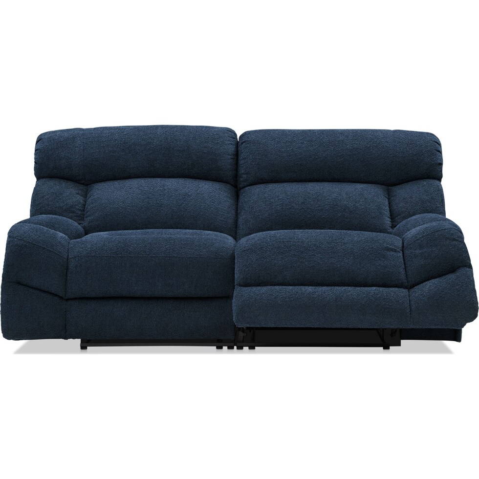havana blue manual reclining sofa   