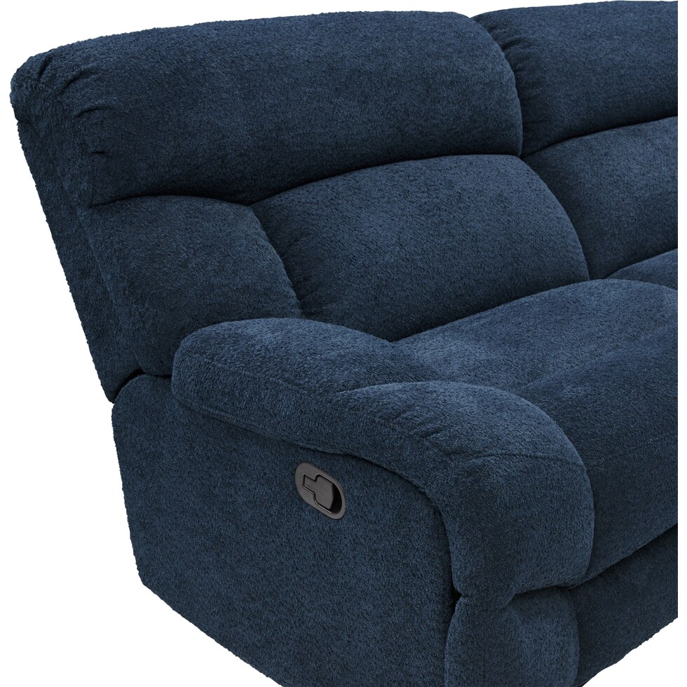 havana blue manual reclining sofa   