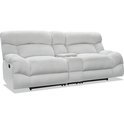 Havana Manual Reclining 3-Piece Loveseat with Console  - Gray