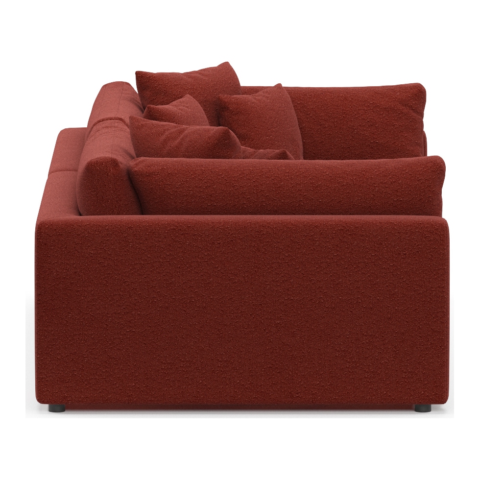 haven red sofa   