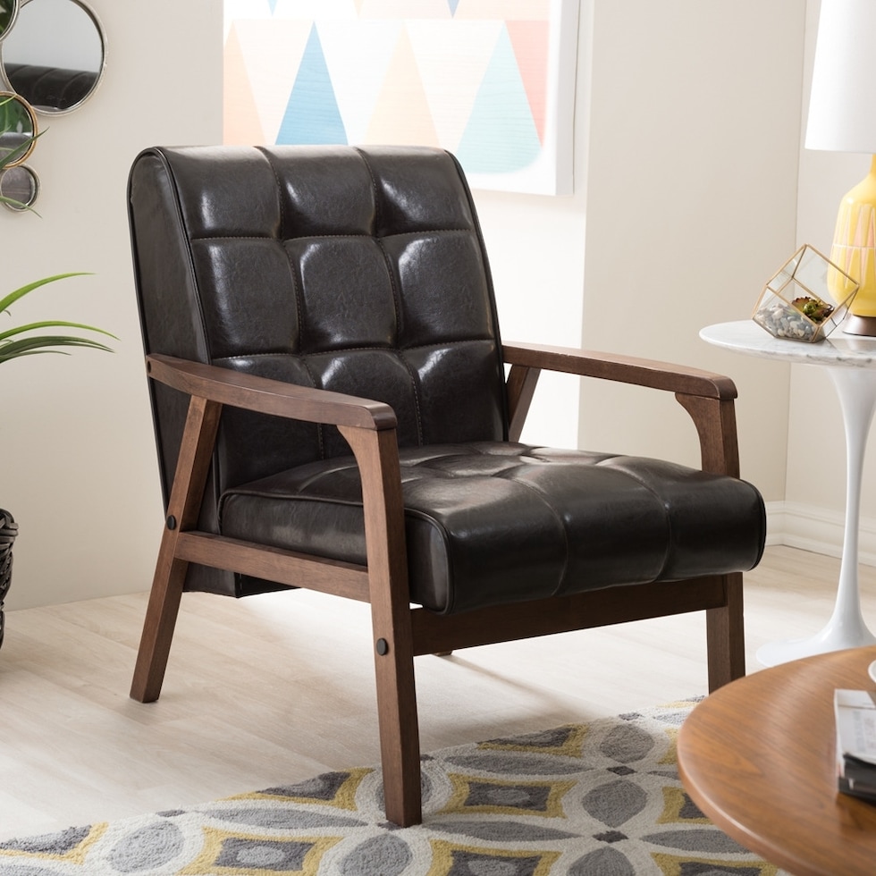 hawkins dark brown accent chair   