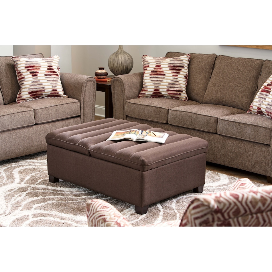 hayden dark brown ottoman   