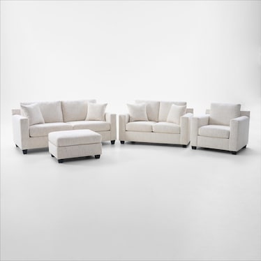 Hayden Sofa, Loveseat, Chair and Ottoman Set