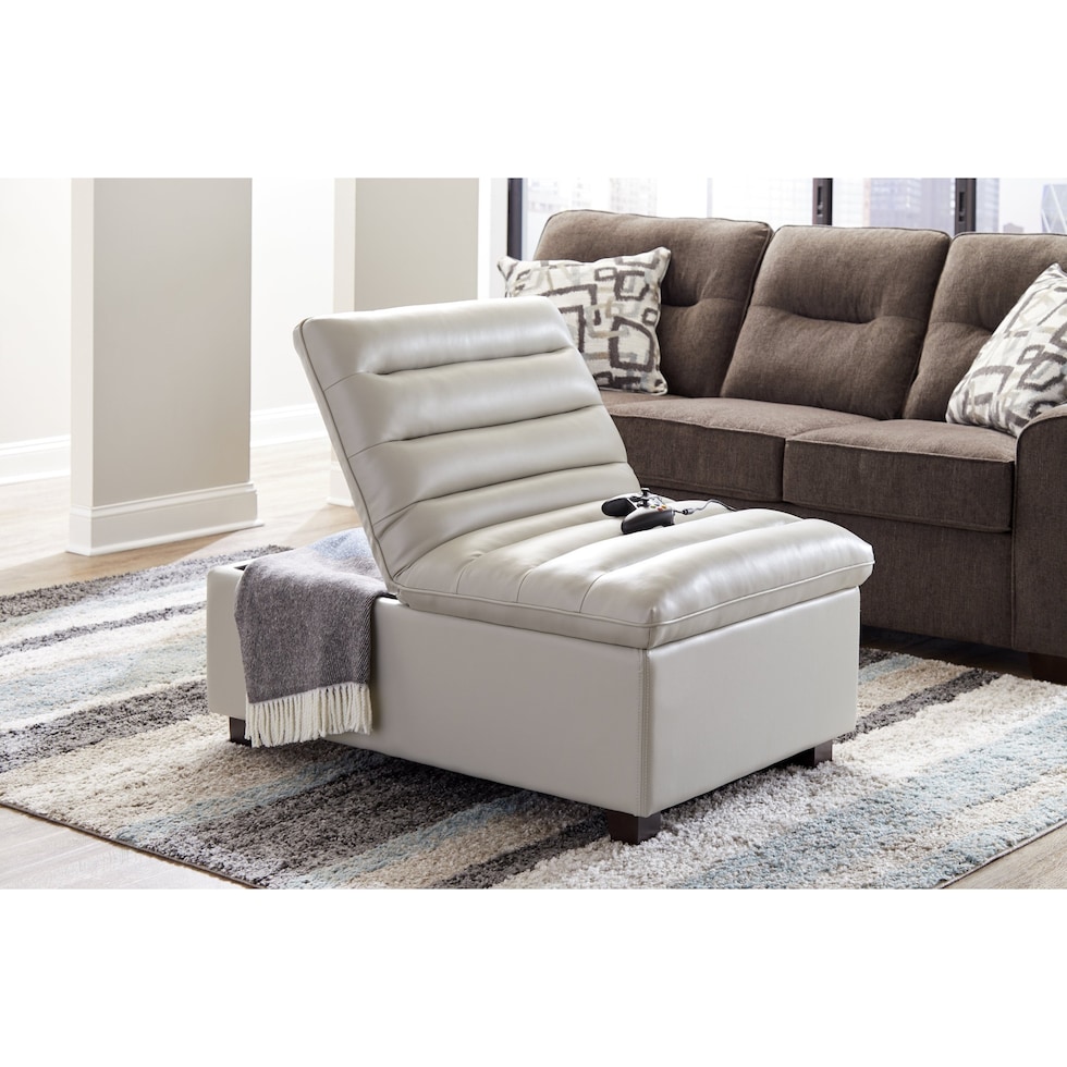 hayden white ottoman   