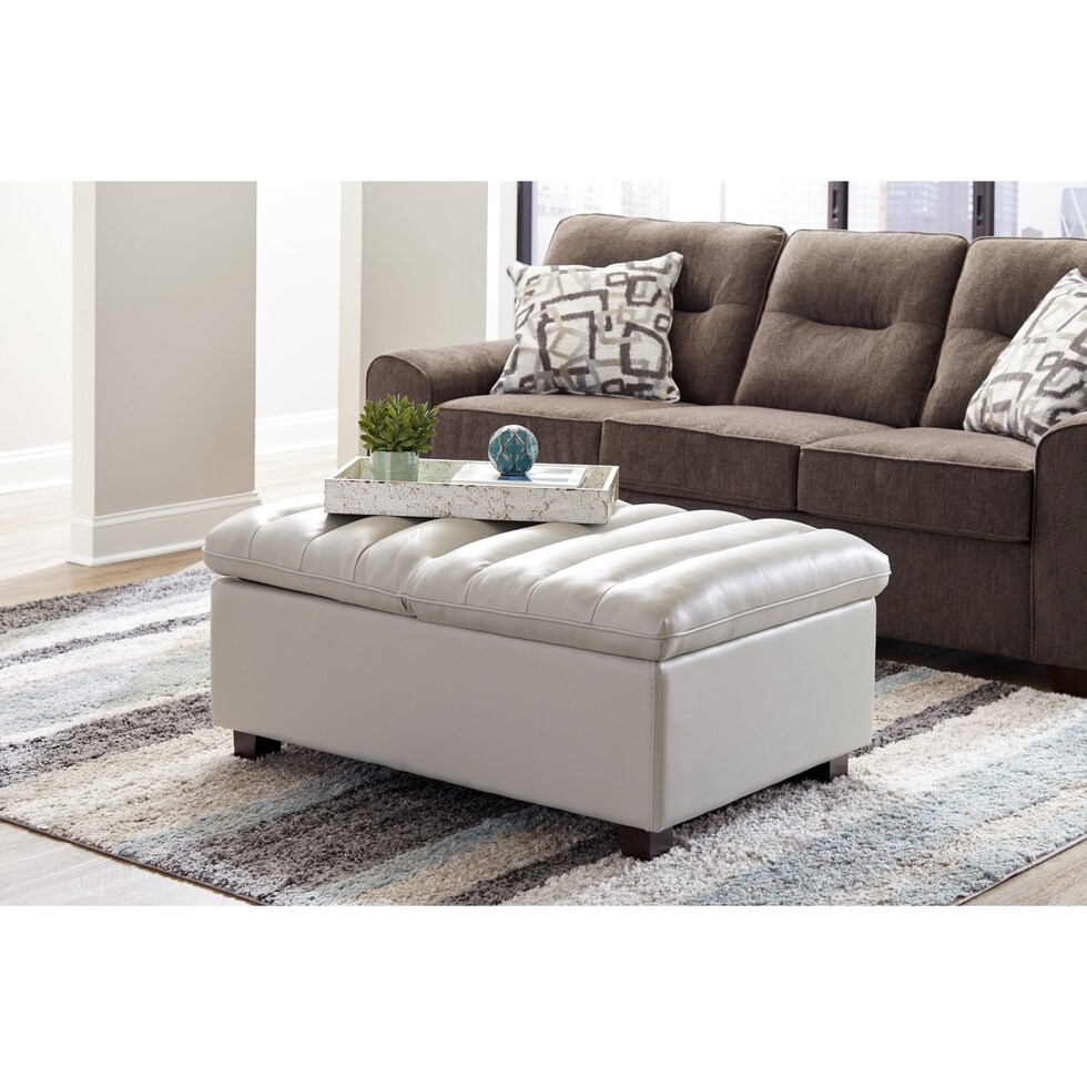 hayden white ottoman   