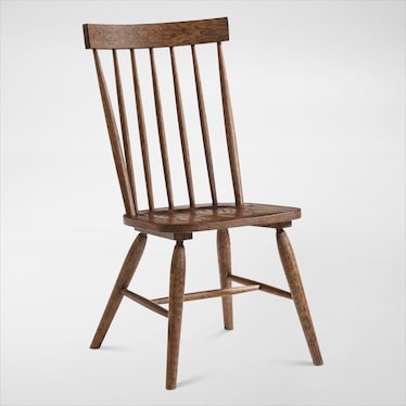 Hayward Solid Wood Windsor-Back Dining Chair - Brown