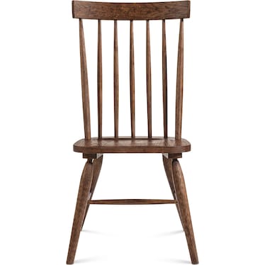 Hayward Solid Wood Windsor-Back Dining Chair - Brown