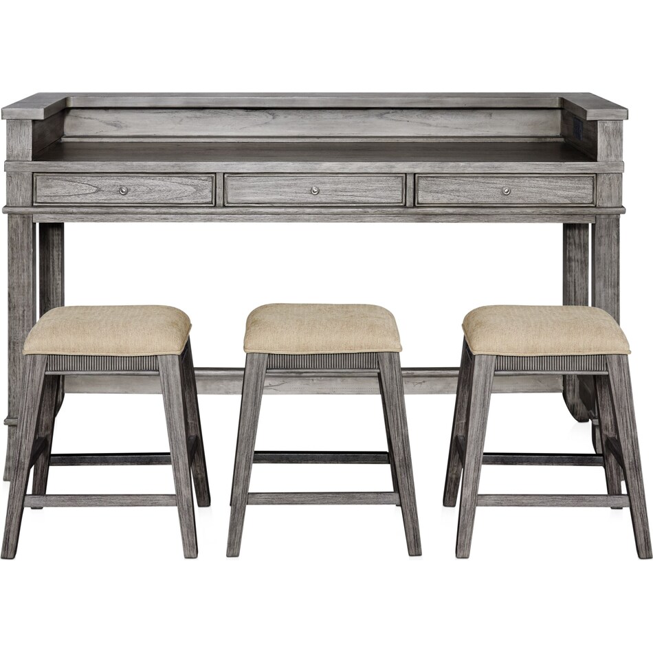 Hazel Gameday Console Table and 3 Stools | American Signature Furniture