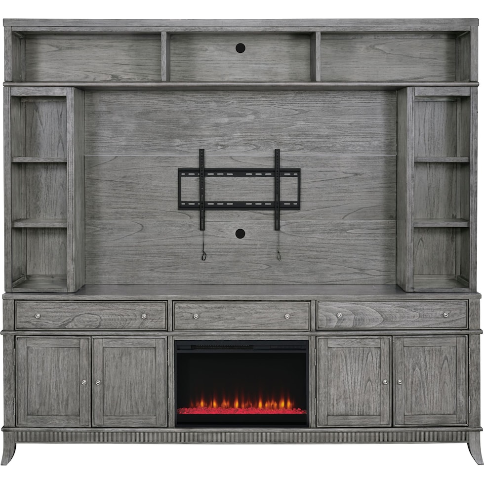 hazel tables gray fireplace tv stand   