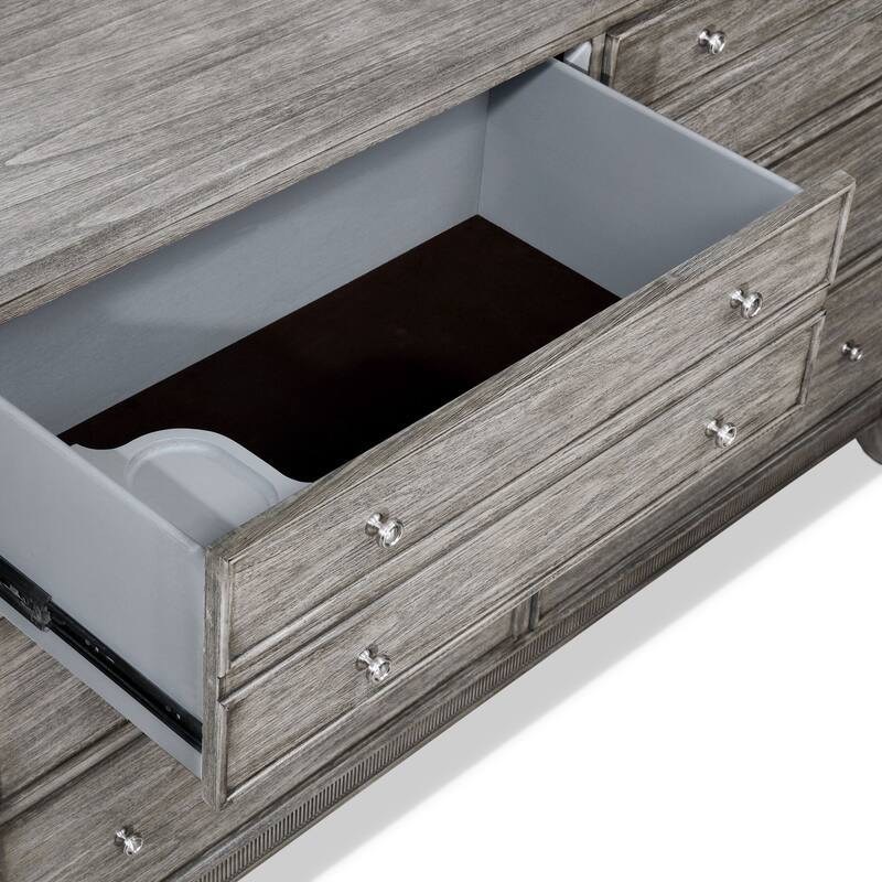 Hazel 6Piece Upholstered Bedroom Set with 2Drawer Nightstand, Dresser