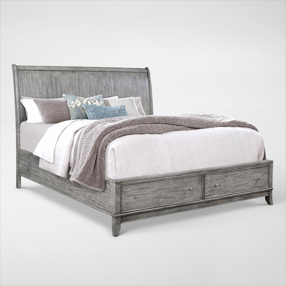 hazel gray  pc queen storage bedroom   