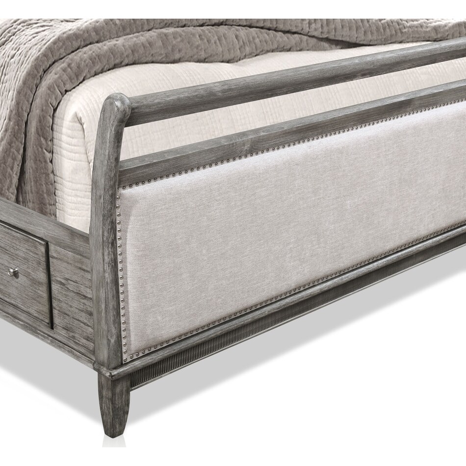 hazel gray  pc queen storage bedroom   