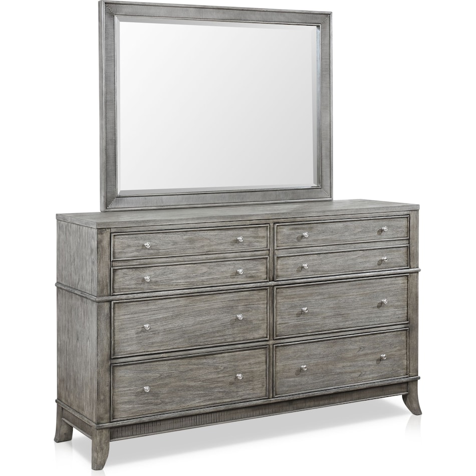 hazel gray dresser and mirror   