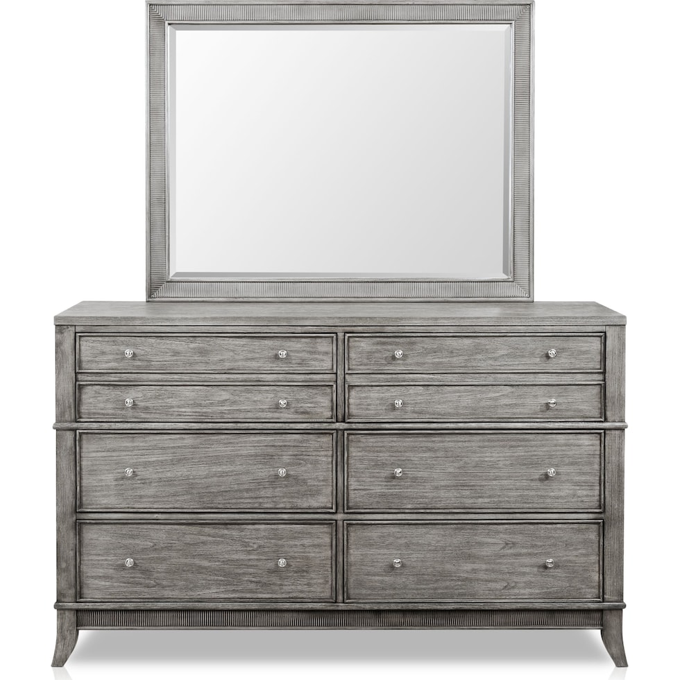 hazel gray dresser and mirror   