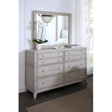 Hazel Dresser and Mirror - Gray