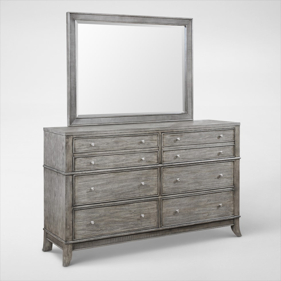 hazel gray dresser and mirror   