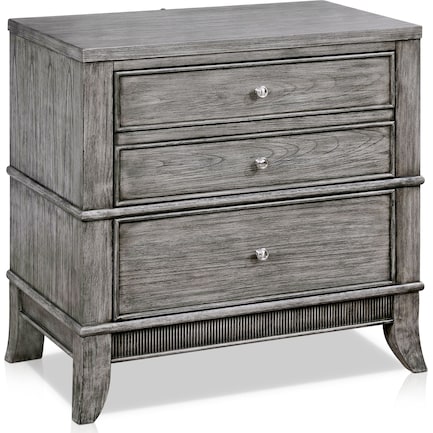 Hazel 2-Drawer Charging Nightstand - Gray