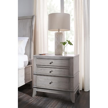Hazel 2-Drawer Nightstand with USB Charging - Gray