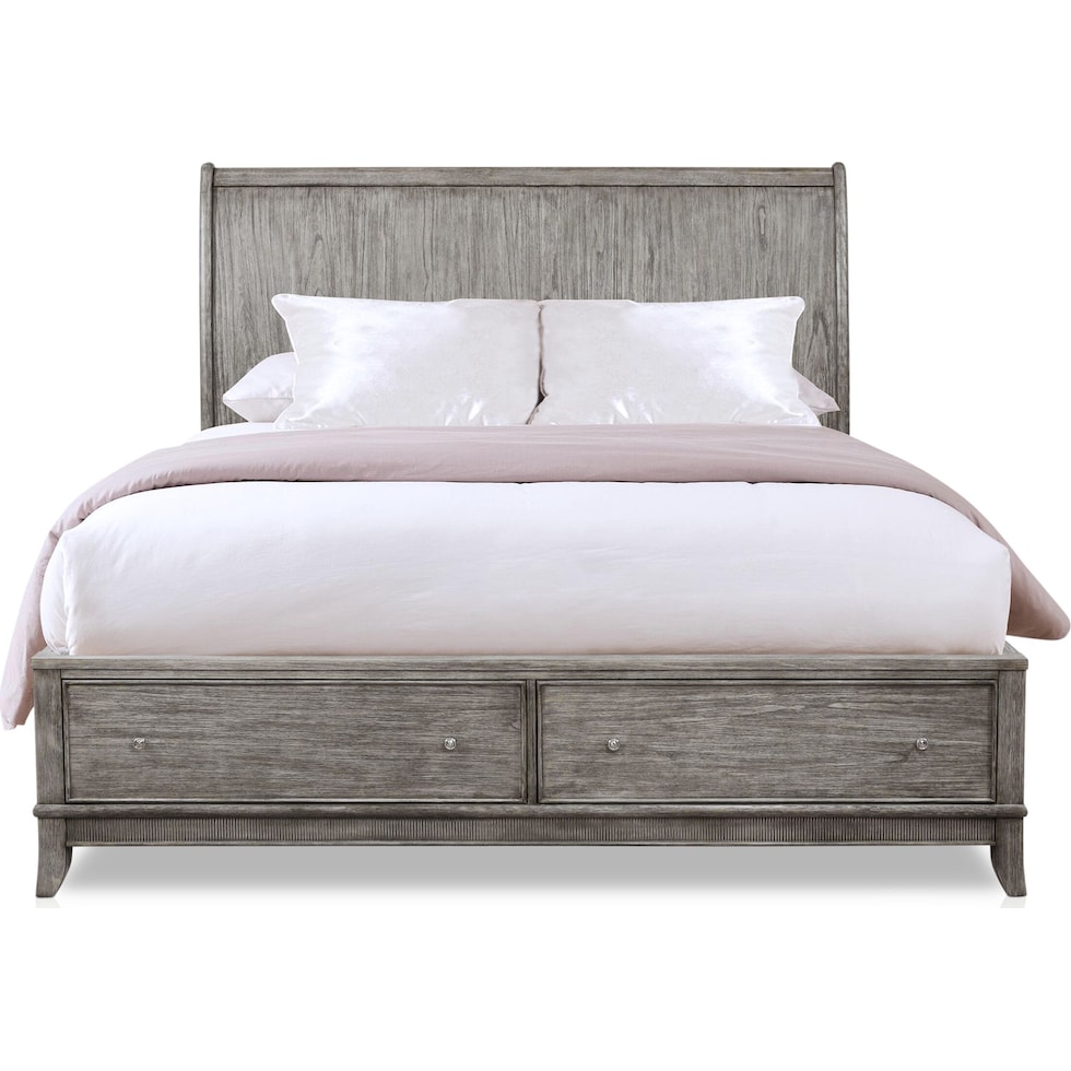 hazel gray queen bed   