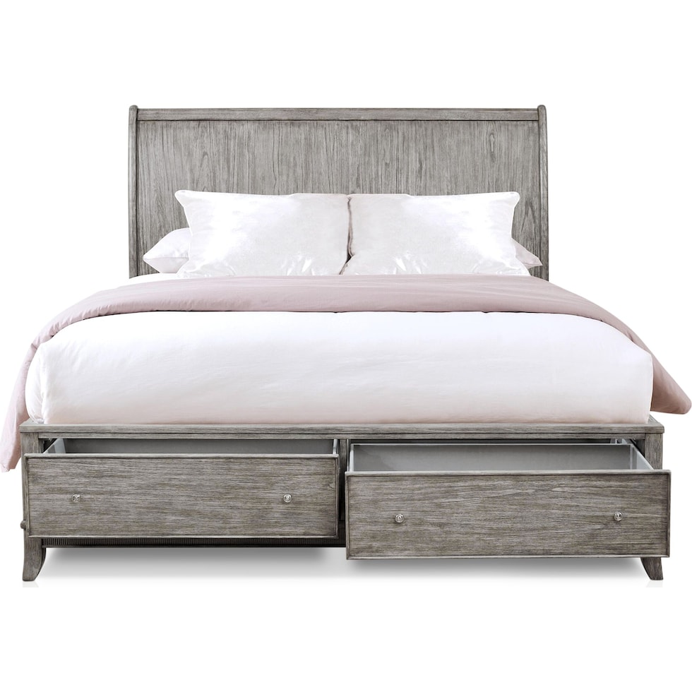 hazel gray queen bed   