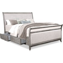hazel gray queen storage bed   