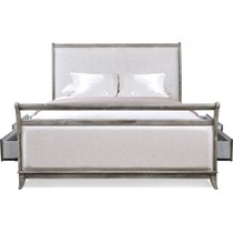 hazel gray queen storage bed   