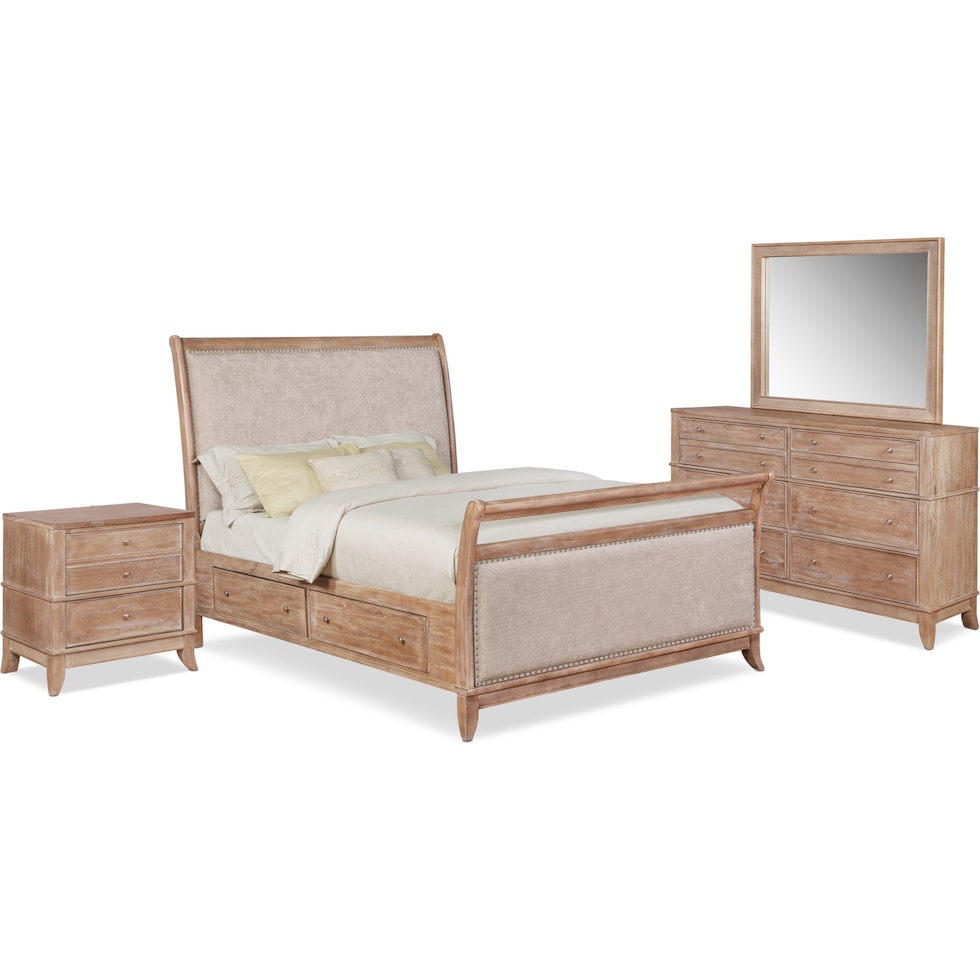 hazel light brown  pc king bedroom   
