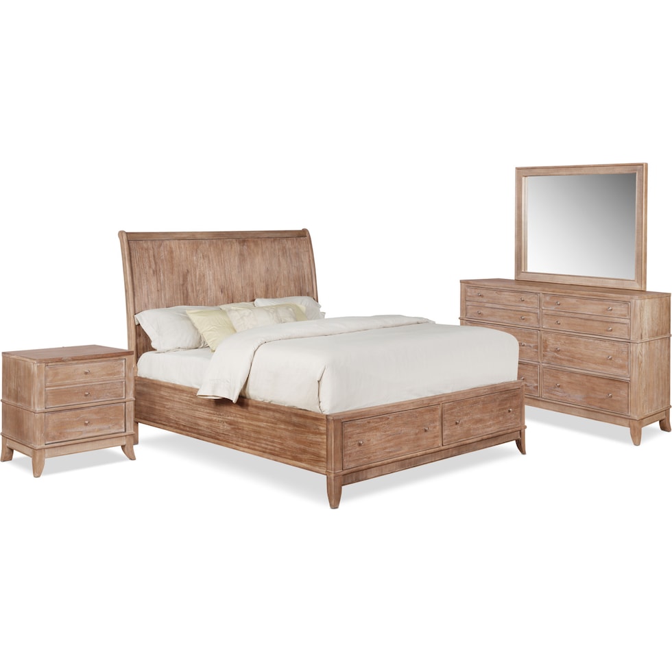 hazel light brown  pc king bedroom   