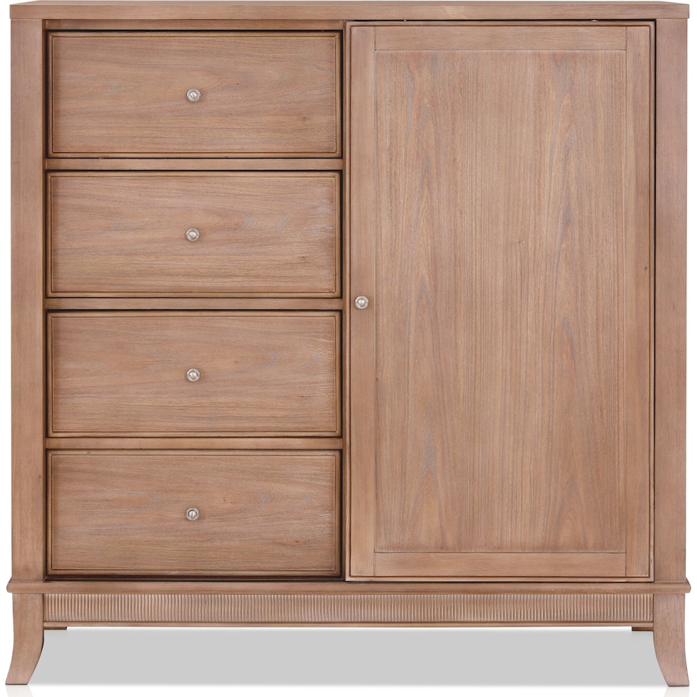 hazel light brown door chest   