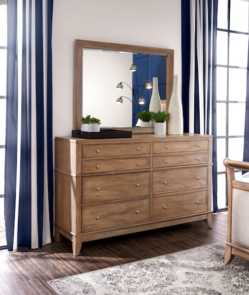 Hazel 6Piece Bedroom Set with 2Drawer Nightstand, Dresser and Mirror