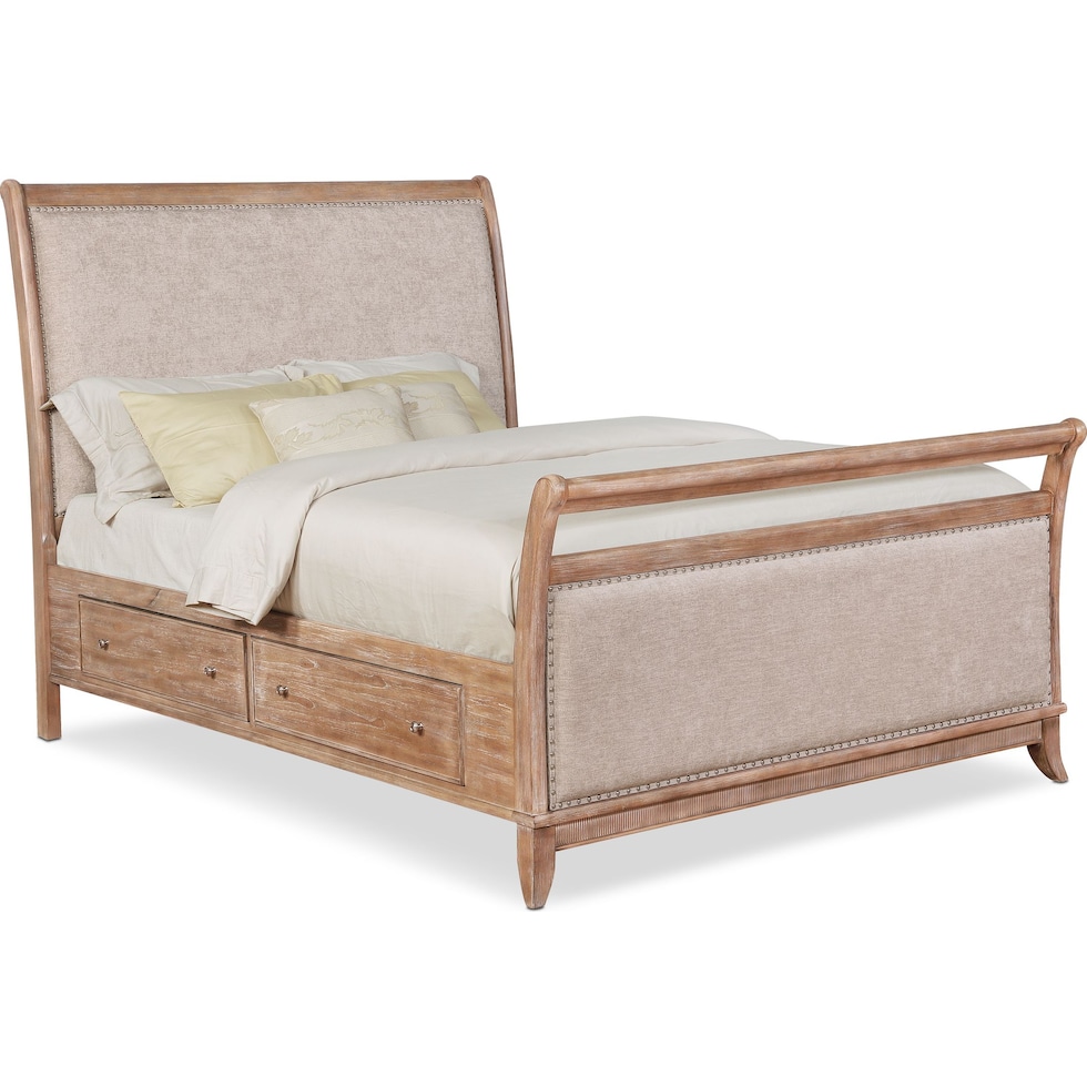 hazel light brown king bed   