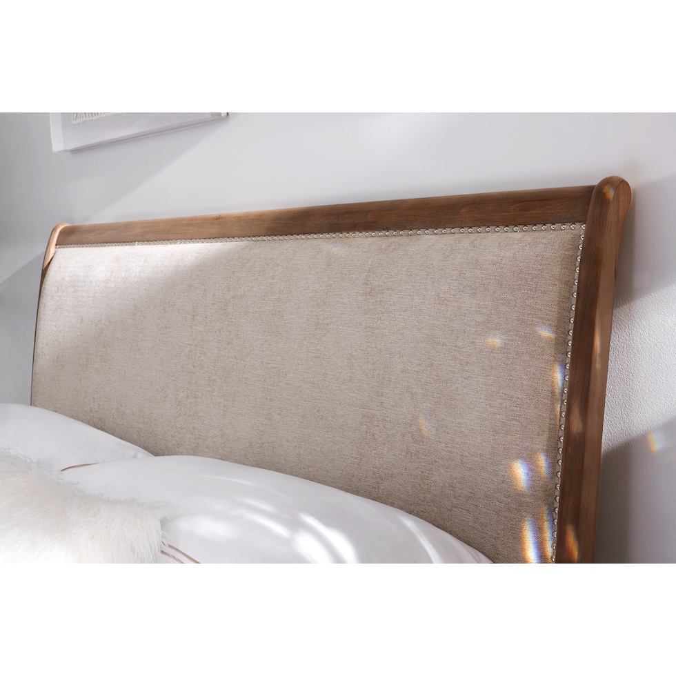 hazel light brown king bed   