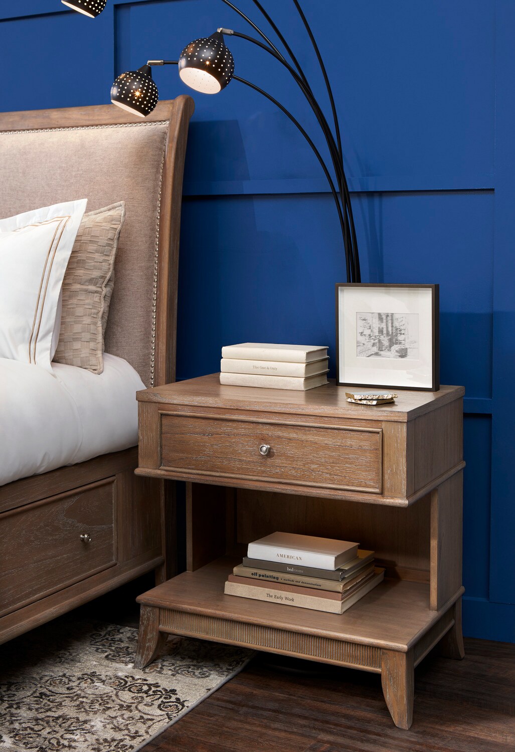 Light brown store nightstand set