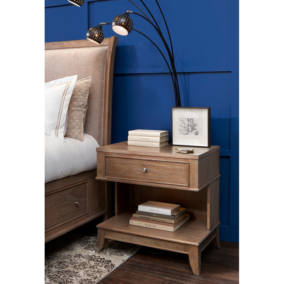 hazel light brown nightstand   