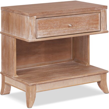 Hazel 1-Drawer Charging Nightstand - Latte