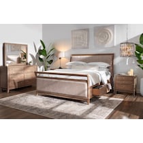 hazel light brown queen bed   