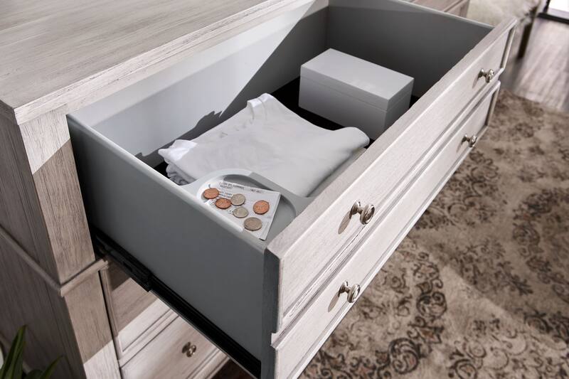 Hazel 6Piece Bedroom Set with 2Drawer Nightstand, Dresser and Mirror