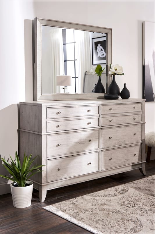 Hazel 5Piece Upholstered Bedroom Set with Dresser and Mirror