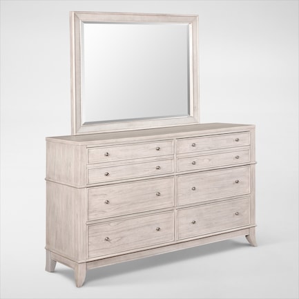 Hazel Dresser and Mirror - Water White