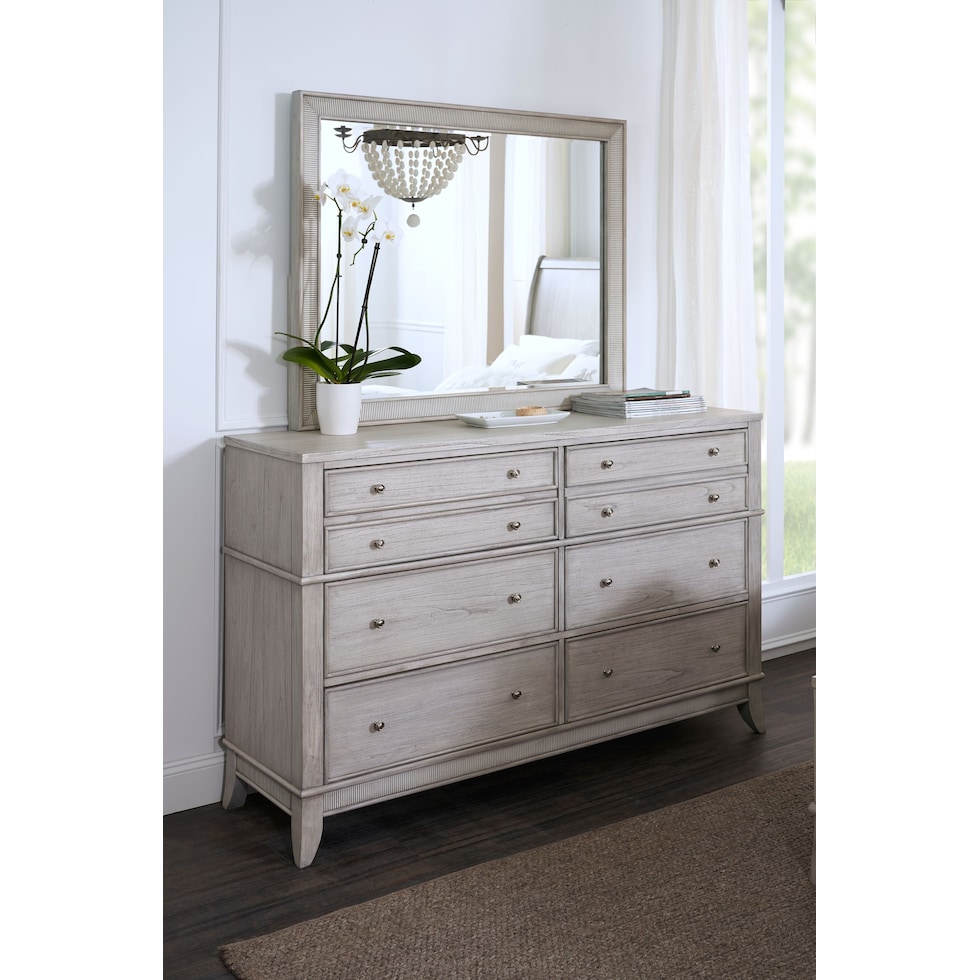 hazel white dresser and mirror   