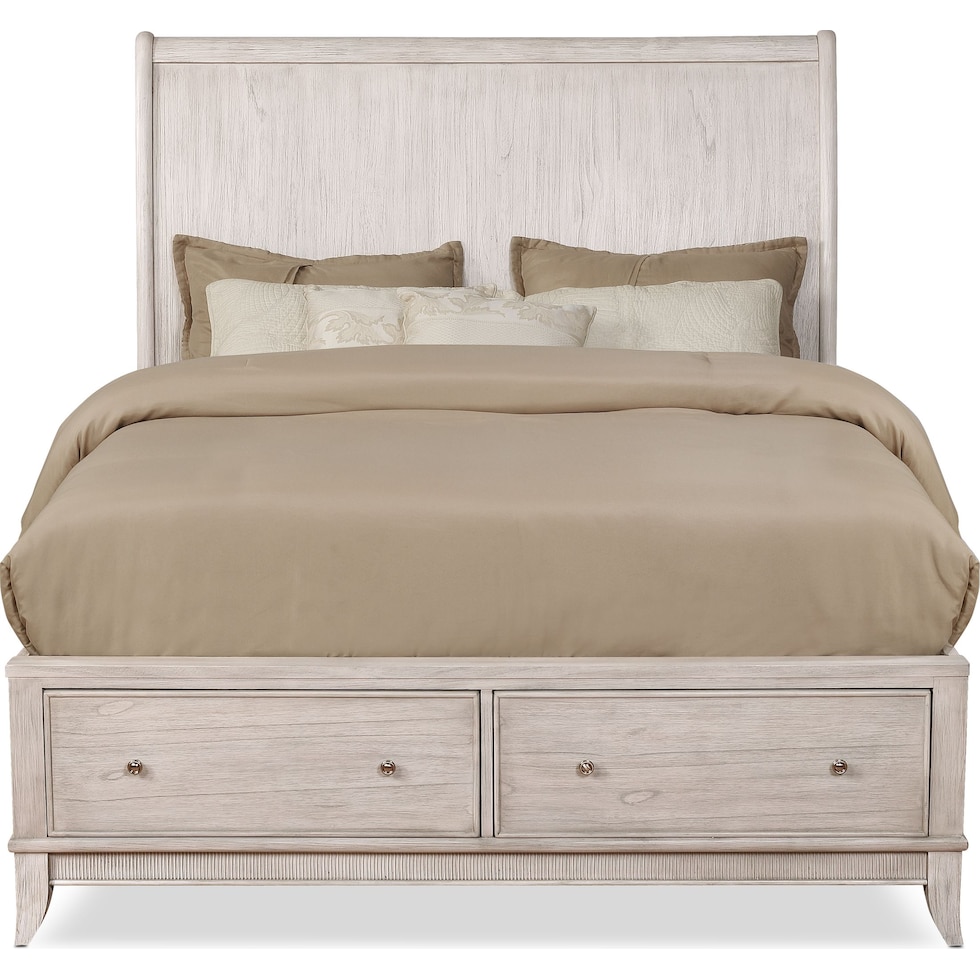 hazel white king bed   